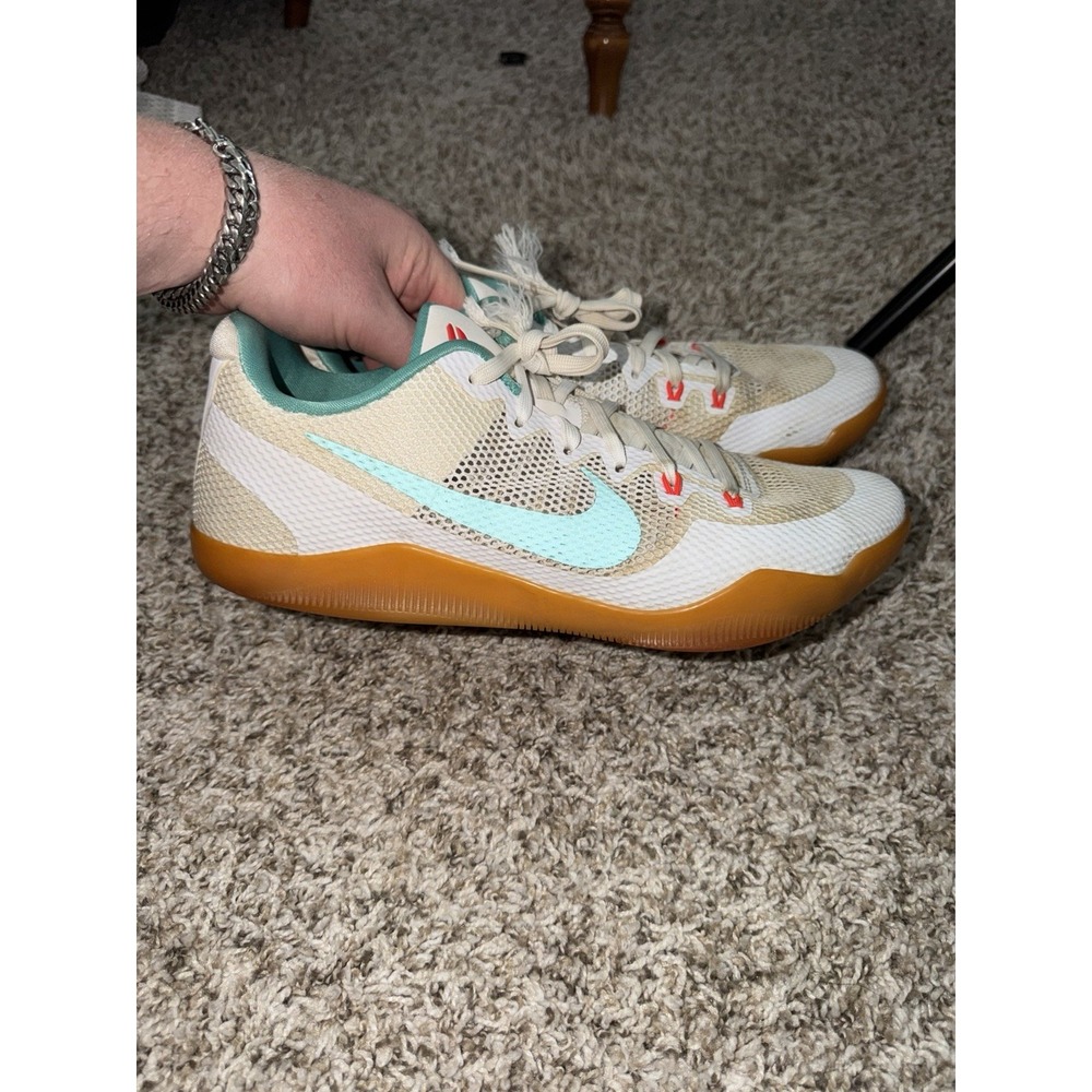 Size 10 - Nike Kobe 11 EM Low Summer 2016 Miami White Teal 836183-103 - Picture 2 of 8